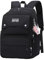 Solid Color School-Bags Black Backpacks for Teens Girls, Multi-pocket Elementary Girls Bookbags,Lightweight Casual Daypack