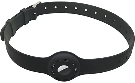 Airtag Halsband Katze Katzenhalsband für den AirTag I sicher, leicht, bequem I Halsband für Katzen mit Sicherheitsverschluss I kompatibel für den Apple AirTag I Silikonband Schwarz