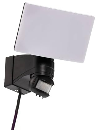 PRIOS LED Wandleuchte außen Avayah mit Bewegungsmelder (spritzwassergeschützt (Modern) in Schwarz aus Aluminium (1 flammig,) - Wandlampe für Außenwand/Hauswand Haus Terrasse und Balkon