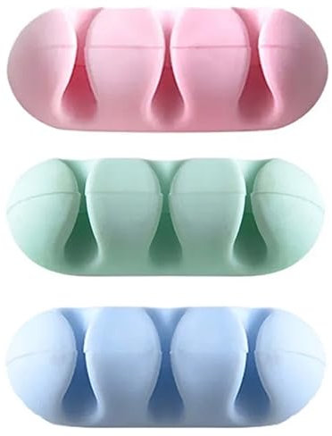 Pastel cable tidy 3 pack | Cable clips | USB cable organiser | Pastel phone charger organiser | Set of 3 USB cable clips