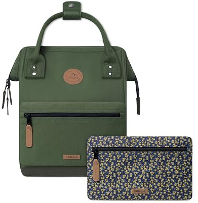 Cabaïa - Adventurer Rucksack Seoul Mini 10L - Wasserabweisend - Laptopfach bis zu 10,5 Zoll - 2 Vordertaschen - vegan zertifiziert - Rucksack für Reisen und Arbeit, Damen & Herren - Grün