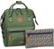 Cabaïa - Adventurer Rucksack Seoul Mini 10L - Wasserabweisend - Laptopfach bis zu 10,5 Zoll - 2 Vordertaschen - vegan zertifiziert - Rucksack für Reisen und Arbeit, Damen & Herren - Grün