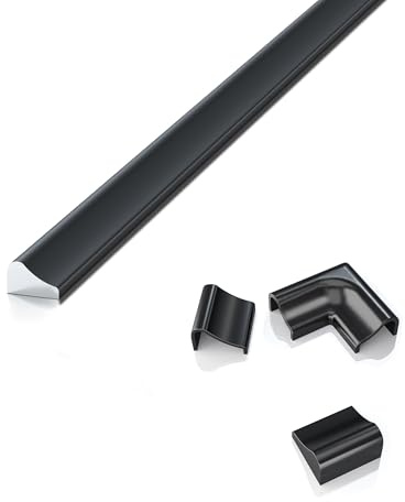 WDWRITTI 95cm Schwallschutzprofil für Dusche Schwallleiste Alu Schwallschutzleiste für Glas Duschen schwarz (1 Stück)