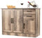 COSTWAY Buffet 3 Portes 2 Tiroirs avec Étagère Réglable, Buffet Salle à Manger 110 x 40 x 78 cm, Fermenture Magnétique, Meuble Bas Rustique, Meuble de Rangement pour Salon, Cuisine