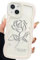 UICEAM iPhone 13 Mini Clear Case for iPhone 13 Mini Clear Flower Design Women Girls Aesthetic Cute Wavy Flowers Soft Shockproof Case for iPhone 13 Mini 5.4 inch Pink/White