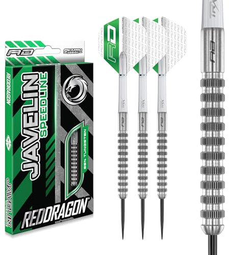 RED DRAGON Darts – Javelin Speedline Series 26g - 85% Wolfram - Profi Dartpfeile Metallspitze Satz mit Flüge & Schäften