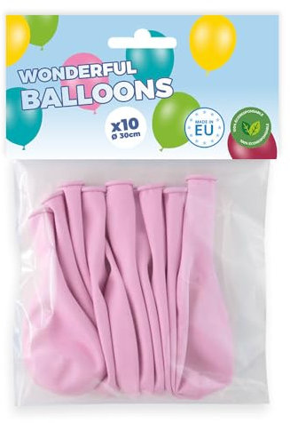 France Effect - 10 Ballons de Baudruche en Latex 30 cm (12 pouces) de Haute Qualité - Gonflage Facile avec Air et Hélium - Idéals pour Anniversaires, Mariages et Fêtes (Rose pastel)
