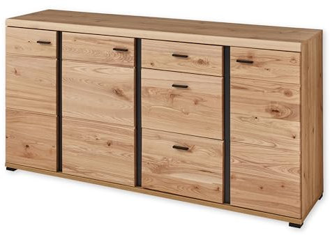 SONOS Sideboard mit Schubladen in Altesche massiv, Old Artisan Oak Optik FSC-Zertifiziert - Moderne Kommode mit viel Stauraum - 173 x 86 x 42 cm (B/H/T)