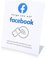 Folge uns auf Facebook NFC Aufsteller | Mehr Follower gewinnen | vorprogrammiert auf Ihren Facebook Account (weiß)