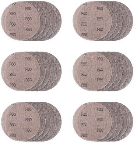30 dischi abrasivi, reticolo abrasivo in rete, con Gancio e anello, Ø 125 mm, senza polvere, per levigare superfici dure, legno, spatola, vernice, metallo 80#