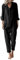 Sommer Jumpsuit Damen Damen-Overall aus Baumwolle und Leinen, modisch, lässig, lockeres, lange Ärmel, Knopfleiste und Taschen Jumpsuit Damen Kurz Rückenfrei Frottee Hausanzug Damen (Black, L)