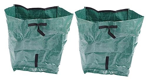 2 Stück Laubsäcke, robuste Müllsäcke, zusammenklappbare Mülltonne, robuste Rasensäcke, wiederverwendbare Laubsäcke, kompostierbare Rasensäcke, Gartenabfallsäcke, Abfallsammelbehälter, Gartensäcke (Far