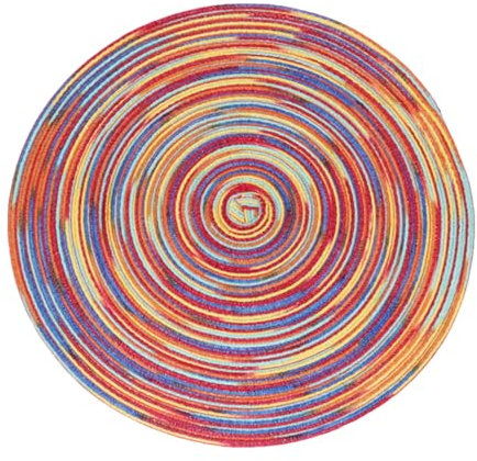 4er Set/6er Set Rund Platzsets Buntes Satin Färbung Ramie Baumwolle Gewebt Rutschfest Tischsets Weihnachten Schmutzabweisend Platzset für Hochzeit, Restaurant, Küche (6pcs Rot,30CM)