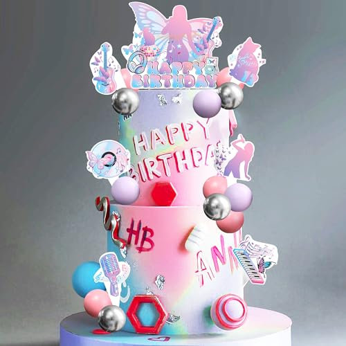 Roaring Good Time Sängerin Geburtstagstorte Dekoration Sängerin Party Dekorationen Geburtstag Mädchen Thema Fotohintergrund Ära Party Musik Fans Liebhaber Party Supplies