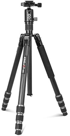KINGJOY 62 Carbon Fiber Tripod Camera Tripod Monopod Compact Lightweight Tripod with 360° Ball Head, Maxload 17.6 lbs with Quick Release Plate,Phone Holder