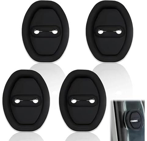 QFYANXUAN 4PCS Car Silicone Door Latch Protective Cover for Dacia Duster III 2024, Car Door Lock Cover Protector Silent Shock Pads Silicone Door Lock Protector Interior Accessories for Car