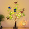 LED Baum Lichter mit Timer, Frühlingsdeko Lichterbaum mit Schmetterling, 55 cm Künstlicher Baum mit 42 Warmweiß LED Licht, USB/Batteriebetrieben Leuchtbaum mit Verstellbare Äste für Frühling Deko (B)