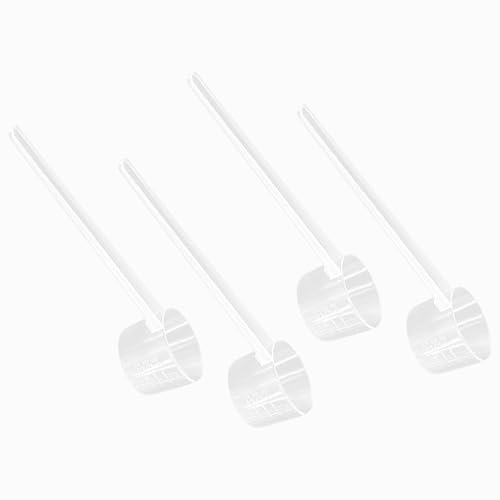 4-Piece Measuring Scoops Set (2g, 3g, 4g, 5g) Stackable Reusable BPA-Free Plastic Transparent Scoops for Protein Powder Coffee Milk Laundry Detergent Kitchen Cooking Home Catering Tools
