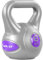 MOVIT Kettlebell STYLISH Grey, Kugelhantel mit Bodenschonender Kunststoffhülle, 2 bis 20 kg, Schadstoffgeprüft, 6 kg Violett