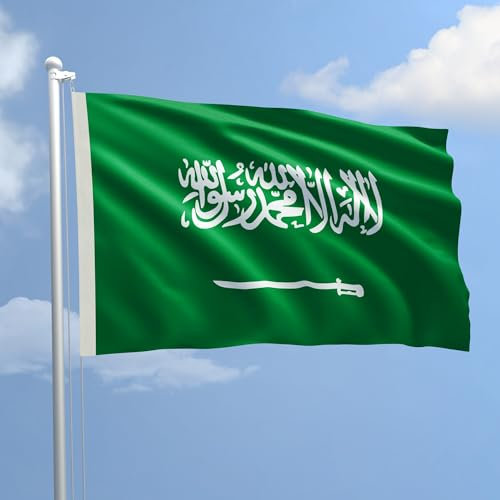 AL PRODUCTION Flagge aus nautischem Stoff, Größe 70 x 100 cm, Saudi-Arabien