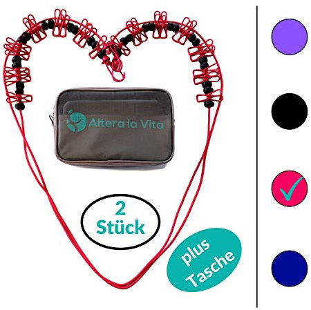 Altera la Vita Camping-Wäscheleine mit Klammern 2 Stück in Aufbewahrungstasche, 180-360 cm, Ideal für Camping Outdoor Urlaub Hotel NEUENTWICKLUNG