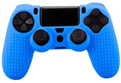 OcioDual Funda de Silicona Compatible con Mando PS4/Slim/PRO Azul Carcasa Cubierta Anti Caídas Golpes Goma Flexible Suave