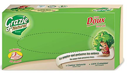 Grazie Taschentücher, umweltfreundlich, nicht Bio, 80 Blatt, 3 Stärken, 2 Stück
