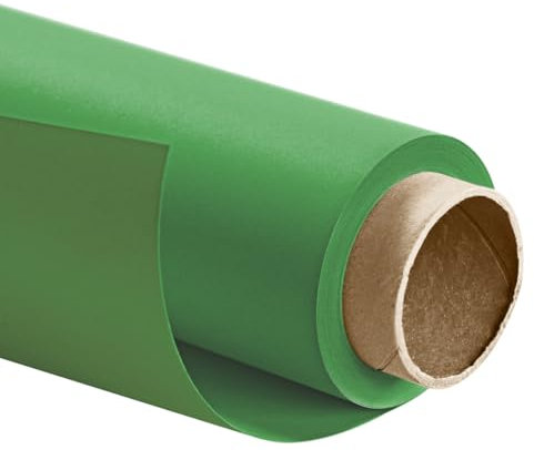 Walimex pro Fotohintergrund aus Karton 1,35x10m, grün I Fotoleinwand als Greenscreen für den professionellen Fotostudio Einsatz I Ideal für Produktfotografie I reflexfrei, strapazierfähig & zum Rollen