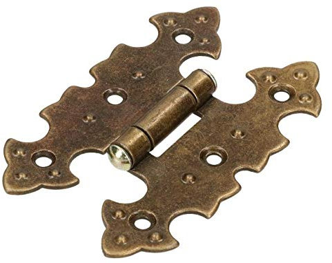 KOTARBAU® Bisagras para muebles, Bisagra de acero inoxidable, Bisagra de libro para puertas de muebles, Bisagra de doble hoja, Dorado antiguo, Conector multiuso, Bisagra para cajas decorativa, Retro