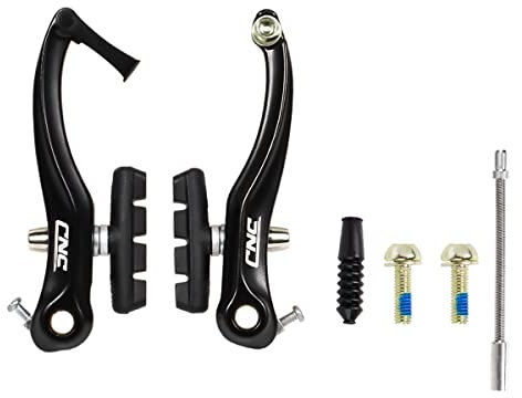 CNC Freno V-Brake para Bicicleta, Juego Frenos V Brake Delantero y Trasero, Brazo Largo de 110 mm, Kit Frenos Cantilever para Montaña MTB BMX Bicicleta Niño, Negro