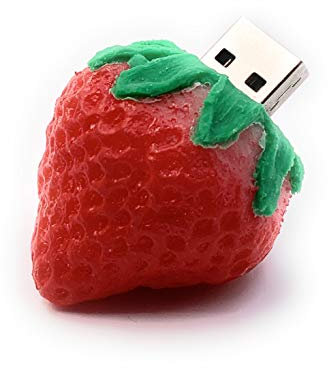H-Customs Ganze Erdbeere 3D Frucht einzigartiger USB Stick 128 GB USB 3.0