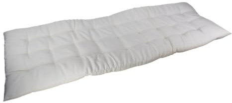 Marabella Auflage für Gartenbank 150x40x4cm Sitzauflage Polsterauflage Bankauflage, Farbe:weiß