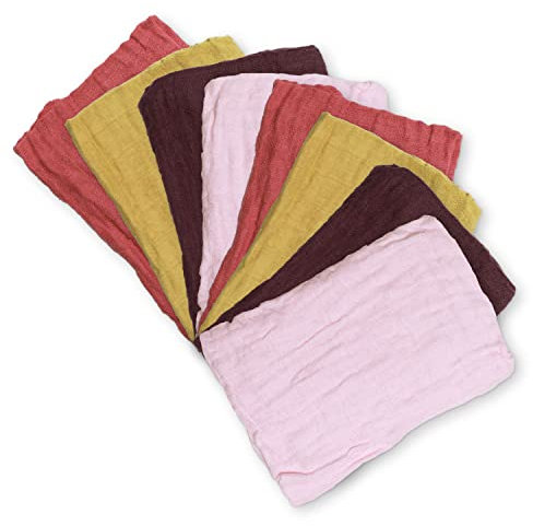 PIPPI Unisex Baby 8er Pack Stoffwindeln Stoffwindel/Wickeltücher/Spucktücher, Chalk Pink, Einheitsgröße