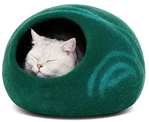 MEOWFIA Katzenbett Höhle – katzenhöhle umweltfreundliche Betten aus 100% Merinowolle für Katzen und Kätzchen