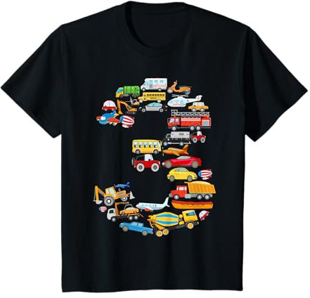3. Geburtstag für Jungen, Autos, Fahrzeuge, Feuerwehrauto T-Shirt