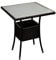 DEGAMO Gartentisch Bistrotisch PIENZA 60x60cm quadratisch, Metallgestell + Bespannung Polyrattan schwarz, Tischplatte Glas mattiert, Outdoor