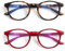 EYEGUARD Ultra Dünn 2er Pack Lesebrille Damen und Herren, Runde Leichte Blaulichtfilter Lesebrille mit Federscharnieren, Schildpatt/rot +1,00 Dioptrien