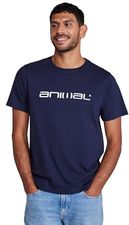 Animal Classico Mens 100% Cotton T-Shirt | Lightweight & Breathable Tee with UPF 50+ Sun Protection, Short Sleeve & Print for Longer Lasts, For Casual Wear & Summer