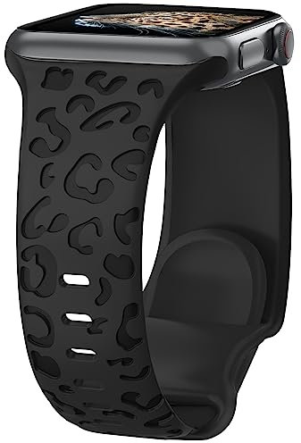 Towsnails Compatibile con Bracciale Apple Watch, Serie 38mm,40mm,41mm,42mm, 4mm,45mm,banda in silicone morbido, motivo leopardato, bracciali di ricambio per iWatch Serie8/7/6/5/4/3/2/1/SE/Series2