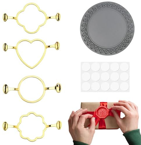 4 Pcs Metall Wachs Siegel Formen,Metall Wachssiegel Form,Runde/Blumenförmige Wachs Siegel Formen,DIY Wachs Siegel Stempel,Wachssiegel Set Für Hochzeitseinladungen Umschläge Verpackungen