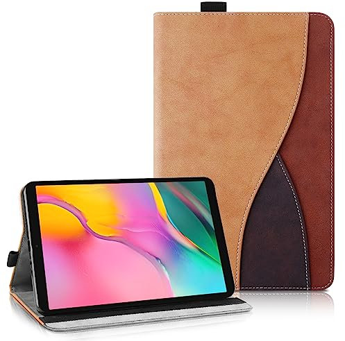 AsWant Custodia per Samsung Galaxy Tab A 10.1 2019 Cover SM-T510 / SM-T515, Pelle PU Case con Funzione Stand Tablet Protettiva Galaxy Tab A 10.1 (Marrone)