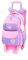 CCBZLY Trolley Rucksack mit 6 Rollen, Leichte Schulrucksack zum Rollen für Mädchen,Ranzen mit 3 Fächern, gepolsterten Trägern, Teleskopgriff und Rädern für Mädchens und Kinder