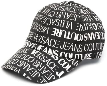 VERSACE JEANS COUTURE Cap mit Schirm und All over Logo Schwarz/Weiß, Schwarz , UNI EU