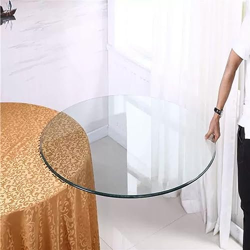 SAGIDAR Vidrio Templado, Mesa Comedor Cristal Redonda, Panel de Vidrio Redondo, Mesa Comedor Redonda, 35CM 50CM 60CM 85CM 100CM, para Mesa de Centro, Mesa de Cristal al Aire Libre
