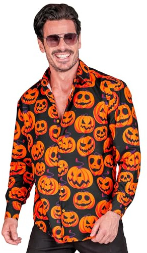 W WIDMANN Milano Party Fashion Herren Kürbis Hemd Kürbis Hemd (1er Pack)