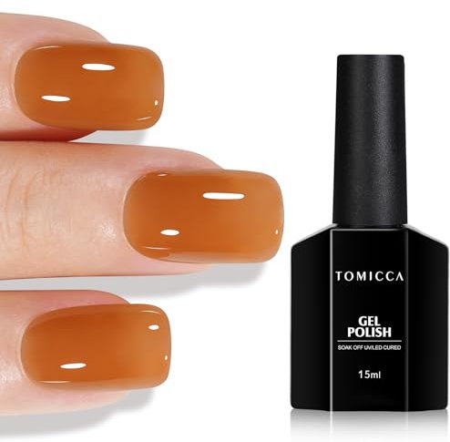 TOMICCA Gelee UV Nagellack, 15ml Gelb Tansparent Gel-Nagellack, UV LED Soak Off Manicure Gelee Gel Lacquer Varnish