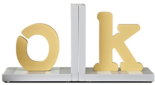 HASMI Schreibtisch deko Alphabet-Desktop-Dekoration mit europäischem Stil Buchstütze Buch zurück Kinderzimmer Bücherregal Ornamente Holzhandwerk Zubehör Decoración del hogar