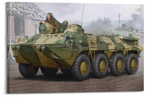 GEAD Vintage WWII Art Poster UdSSR BTR-80 APC Dekorative Malerei Leinwand Kunst Bild 30 x 45 cm