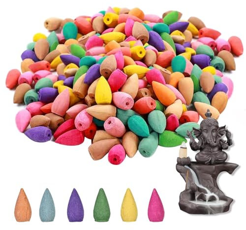 Conos De Incienso, 60 Piezas Conos De Incienso, Conos De Incienso Natural, con Soporte para Inciens, para Desodorizar En Baño y Habitación, Muy Adecuado para Yoga, Meditación, Relajación, Oraciones