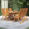 Rantry Gartenmöbel-Set, 7-teilig, massives Akazienholz, Gartenmöbel, für Terrasse, Garten, Veranda, Balkon